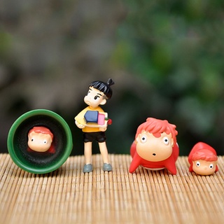 MACHI Paisajismo DIY Modelo de estatuilla Sosuke Miniaturas Ponyo On The Cliff Figuras de acción Mini Colección Decoración del hogar Para regalo de niños Accesorios de decoración de jardinería Clásico Muñeca de juguete (7)