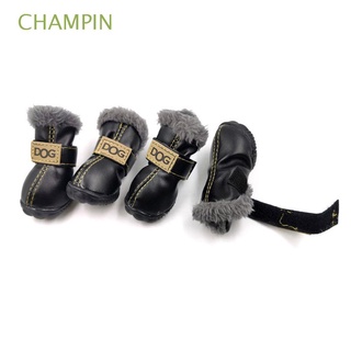 CHAMPIN 4pcs Productos para mascotas Zapatos para perros Zapatos antideslizantes para perros Botas para perros Zapatos para perros Zapatos para cachorros Artículos para mascotas Zapatos impermeables para perros Zapatos para perros de invierno/Multicolor (1)