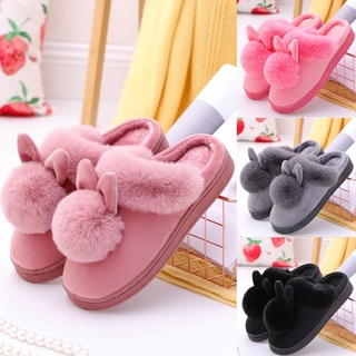 pantuflas de invierno para mujer/zapatos suaves cómodos con orejas de conejo