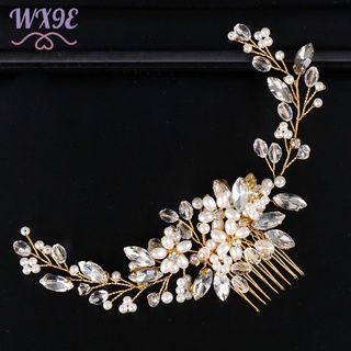 Wx9e flor novia boda peine de pelo perla joyería tocados perla peines laterales novia decorativo accesorios para el cabello