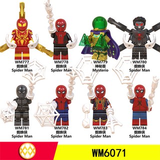 bloques de construcción spiderman serie mini figuras mysterio lego wm6071 juguetes educativos