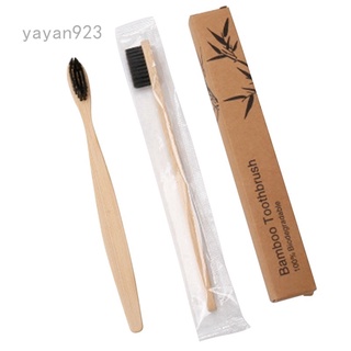 Yayan923 [] Xhh95d cepillo de dientes de bambú Natural mango de bambú de madera cerdas de carbón verde cepillo suave