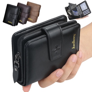 Baellerry Men's Purse New Fashion Short Genuine Leather Wallet Zipper Purse Coin Bags Multi-card Wallet