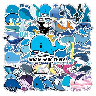 Pegatinas de grafiti de ballena dibujos animados Vida Marina pegatinas para niños DIY monopatín agua taza equipaje pegat (2)