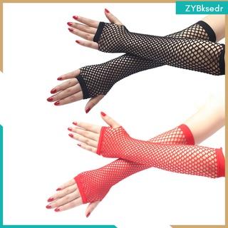1 par de guantes largos de red sin dedos tema accesorios huecos guantes de malla red de 1920s guantes de protección uv brazo