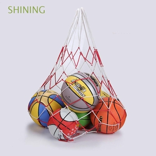 Brillante 1Pc bolsas de red 10 bolas llevar baloncesto grande voleibol portátil equipo red bolsas de fútbol al aire libre deporte fútbol/Multicolor