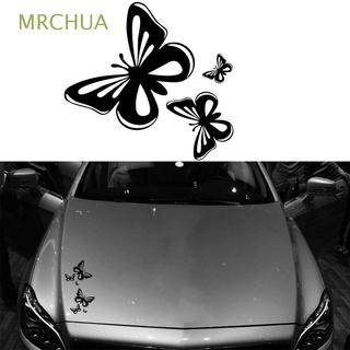 MRCHUA Negro / blanco Hermosas mariposas Accesorios Decal Pegatinas de coches 15.2 * 17cm Auto Body Ventana Styling Vinilo/Multicolor