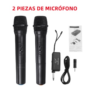 Micrófono De Mano Inalámbrico UHF Universal Con Receptor De 2 Canales Portátil Para Karaoke Reunión Fiesta Iglesia (9)