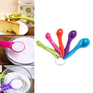 Juego de 5 cucharas medidoras de plástico coloridas/herramienta para hornear/cocina
