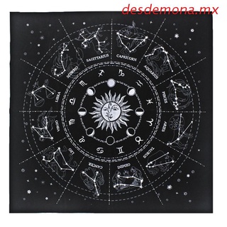 desdemona 1pc 49*49cm Flannel Tarot Tablecloth Star Divination 12 Constellations Astrology