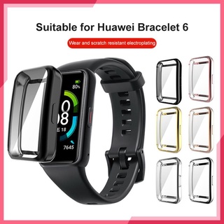 xm adecuado para huawei glory bracelet 6 todo incluido caja protectora caso honor band 6 galvanoplastia tpu soft shell mx.