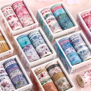 10 rollos de Color dulce y papel Washi cinta conjunto Diy mano cuenta parte Secant decorativo pegatina diario