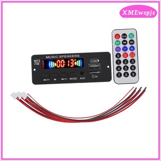 [XMEWSPJS] Bluetooth MP3 decodificación módulo automático coche USB MP3 WMA FM AUX placa decodificadora soporte Radio FM pantalla remota 6-12V (8)