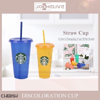 reutilizable starbucks cambio de color tazas frías vaso de plástico con tapa reutilizable taza de plástico 24 oz colección de verano ch (1)