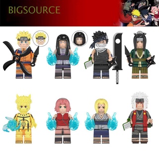 BIGSOURCE Creativity Narutos Blocks For Children Gift Building Blocks Assemble Model Model Dolls DIY Mini Blocks Zabuza Haku Hyuga Hinata 8pcs/set Bricks Toys