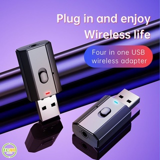 5.0 Adaptador Bluetooth USB Inalámbrico Transmisor Receptor De Música Audio Para PC TV Coche Manos Libres 3.5 Mm Auxiliar Echo