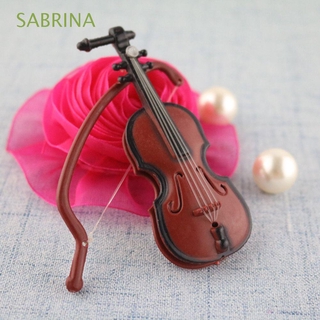 SABRINA adornos de plástico para el hogar, violín en miniatura, madera, Mini regalos, manualidades, instrumento musical, modelo de decoración