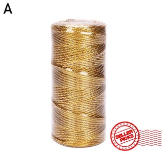 100m*1.5mm macramé cuerda cuerda artesanía diy cadena de oro hilo hilo trenzado embalaje hogar f4w7