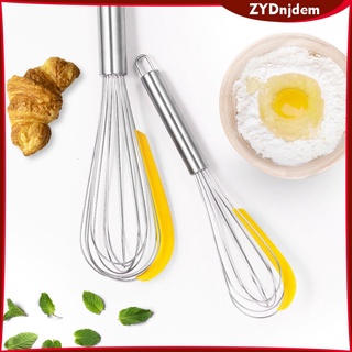 Portable Whisk Built-in Scraper Balloon Whisk Handheld Accessories Pack of 3 Egg Mixer Mixing Evenly convenient Storage