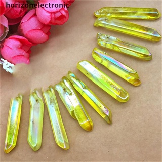 [horizonelectronic] 1 pieza de cristal de cuarzo Natural amarillo con punta de tratamiento curativo decoración de piedra caliente