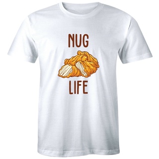 Nug Life Funny Chicken Nuggets Foodie Lover For Him Men's Short Sleeve T-Shirt 100%Cotton O-Neck Oversize Birthday Christmas Day Gift For Husband or Boyfriend