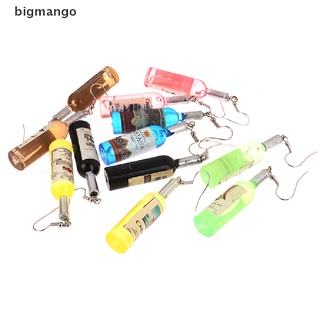 [bigmango] Aretes divertidos de bricolaje con forma de botella de vino pendientes colgantes de botella de vino