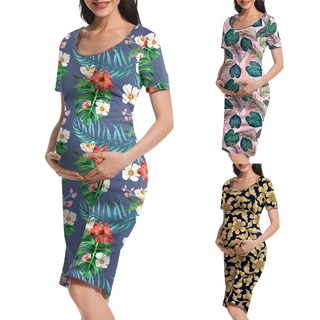 Women Mom Pregnancy Maternity Summer Floral Fashion Dress Soft Bouncy Clothes gh43536dfh.mx