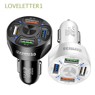 LOVELETTER1 Práctico USB de 4 puertos Universal Pantalla LED Cargador de coche Auto Nuevo Adaptador Teléfono inteligente QC 3.0 Carga rapida