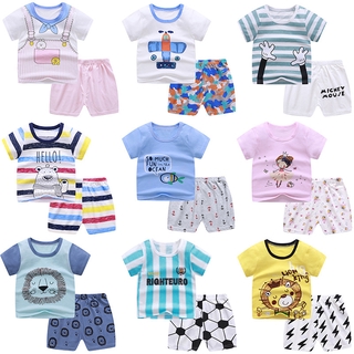 2pcs/Set Baby Short Sleeve T-shirt + Shorts Boys And Girls 2021 Fashion Summer Short Sleeve Shorts For Kids Clothes