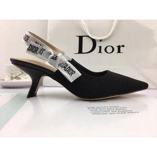 💞Con caja💞 Diors Sapato De Couro Pequeno De Ponta Fina Confortável