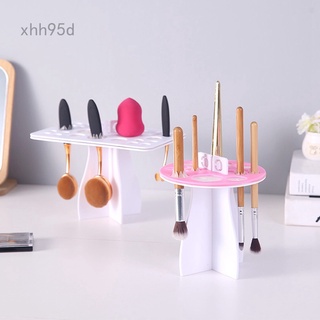 Xhh95d cepillo de maquillaje estante de secado árbol de aire torre organizador plegable cepillo titular de cosméticos estante herramientas