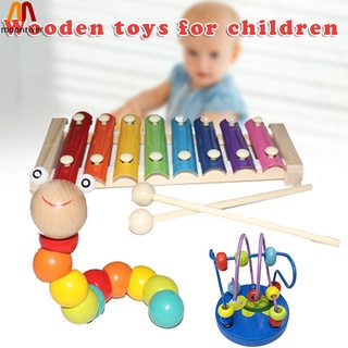 Mr madera de 8 tonos Multicolor xilófonos madera instrumento Musical juguetes para bebé niños (1)
