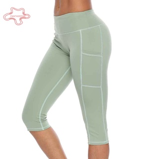 pantherpink Women Solid Color Side Pocket High Waist Fitness Leggings Yoga Workout Pants (6)