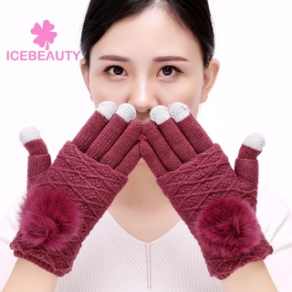 ✿Invierno cálido pantalla táctil conducción mano proteger cinco dedos guantes mujeres