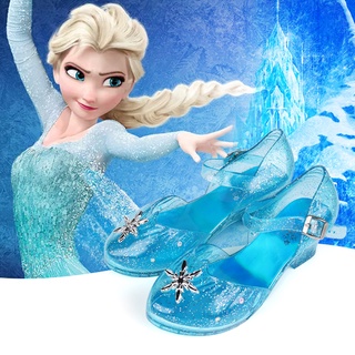 2020 nueva princesa zapatos para niñas brillante sandalias cristal transparente Frozen princesa Elsa danza rendimiento zapatos