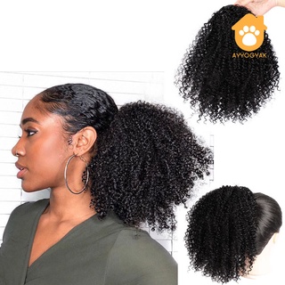 AU Synthetic Hair Afro Curly Ponytail Puff Short Wig Extension Hairpiece