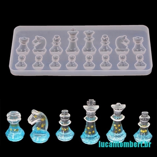 () molde internacional de silicona en forma de ajedrez diy arcilla resina epoxi molde colgante