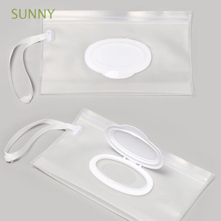 SUNNY Reusable Wet Wipes Bag Cleaning Cosmetic Container Napkin Storage Pouch Clamshell Box Snap Strap Eco-Friendly Easy-carry protection Case