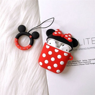 Para Apple Airpods caso cubierta lindo 3D Mickey Bluetooth de dibujos animados auriculares casos para Airpods 1/2 cubierta protectora con anillo de dedo (9)
