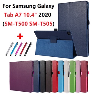 Funda Flip Tablet Para Samsung Galaxy Tab A7 10.4 T500 T505 Soporte Carcasa SM-T500 T505 Cubierta Con Tapa + Pen