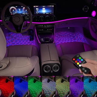 Coche Luz LED Estrellada Lámpara Ambiente Con USB Control Remoto Música Múltiples Modos Auto Interior Decorativo Luces Atmosféricas