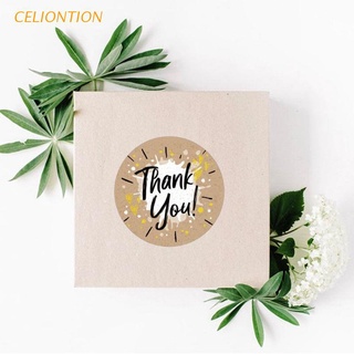 CELION 500pcs Creative Thank You Stickers Handmade Round Seal Labels for Candy Gift Box Packing Bag Wedding Thanks Stickers