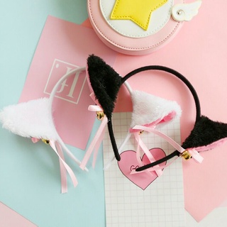 Cartoon Cat Ears Headband With Bell Bow For Anime Cosplay Party Costume