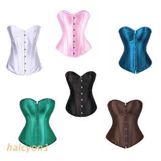 halcy multi colores gótico lencería mujeres corsés y bustiers tops sexy mujeres brocado corsé zip estilo vintage corselet