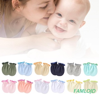FAMLOJD 1 Pair Baby Anti-scratch Soft Cotton Gloves Newborn Handguard Mittens Infants Supplies Shower Gifts