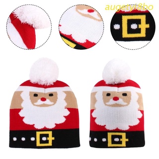 augetyi8bo Kids Christmas Knitted Ugly Sweater Beanie Hat Cartoon Santa Pompom Skull Cap