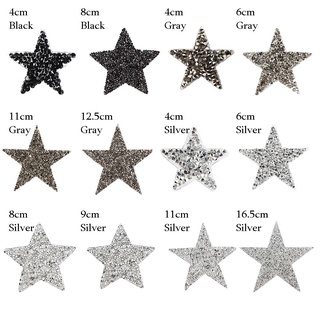 FORMAKEAN New Rhinestone Patches DIY Crafts Pentagram Sticker Clothing Accessories Star Motifs Thermal Transfer Garment Decoration High Quality Multiple Sizes Hotfix/Multicolor (2)