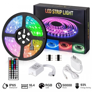 Led RGB 2835 Tira de luz 2835 3-5 metros + 44 teclas Control remoto Color multifuncional Tiempo feliz Decoloración Tira de luz Cinturón Lámpara decorativa