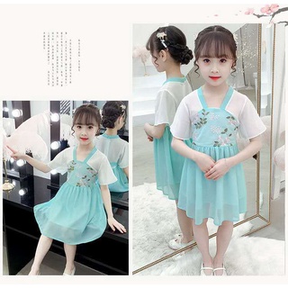 [vestidos De niña]disfraz antiguo para niños mejorado Hanfu diario estilo portátil vestido de niños ropa de niños