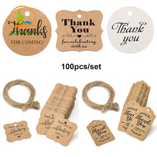 Lontime 100pcs tarjetas colgantes etiqueta de papel agradecimiento Kraft etiquetas de boda fiesta DIY paquete de equipaje envolver hecho a mano cuerda de yute